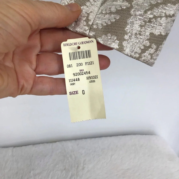 Theory Vintee Antique Jacquard Champagne/Silver Blazer/Jacket Evening NWT Size 0 - Picture 5 of 9